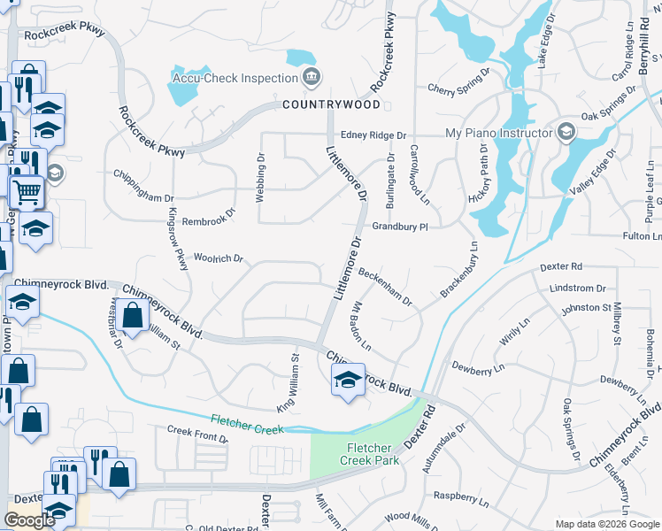 map of restaurants, bars, coffee shops, grocery stores, and more near 2093 Littlemore Drive in Memphis