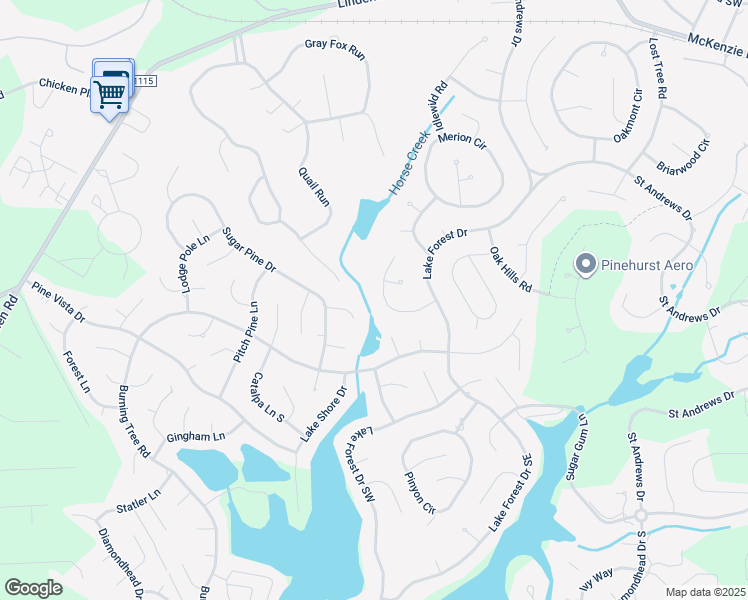 map of restaurants, bars, coffee shops, grocery stores, and more near 80 Torrey Pines Lane in Pinehurst