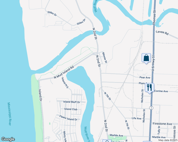 map of restaurants, bars, coffee shops, grocery stores, and more near 1505 North 2nd Street in Memphis