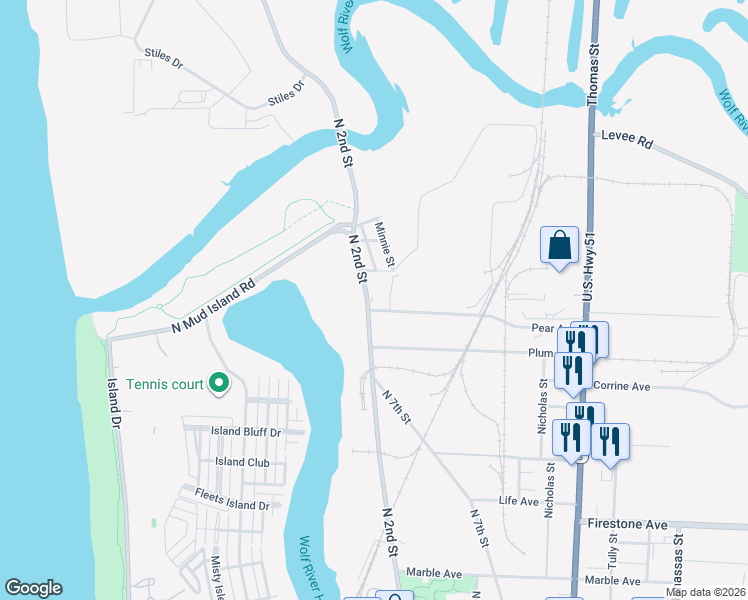 map of restaurants, bars, coffee shops, grocery stores, and more near in Memphis