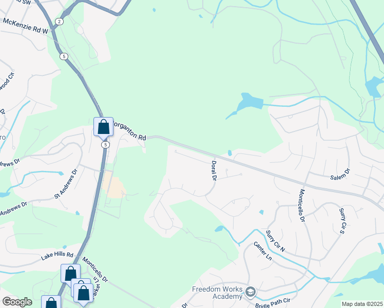 map of restaurants, bars, coffee shops, grocery stores, and more near 80 Eldorado Lane in Pinehurst