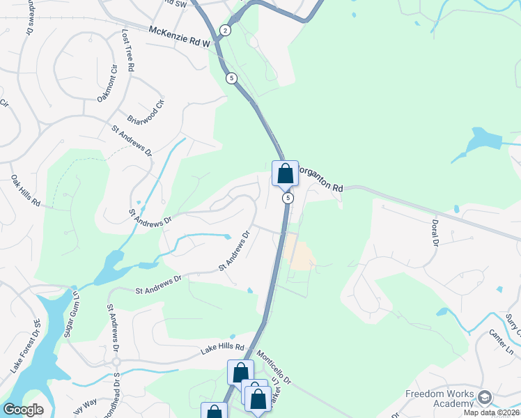 map of restaurants, bars, coffee shops, grocery stores, and more near 800 Saint Andrews Drive in Pinehurst