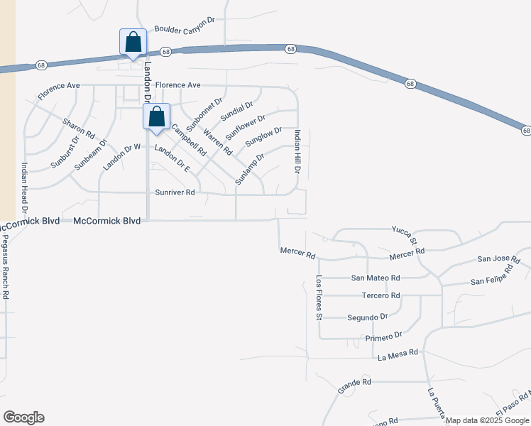 map of restaurants, bars, coffee shops, grocery stores, and more near 3525 McCormick Boulevard in Bullhead City