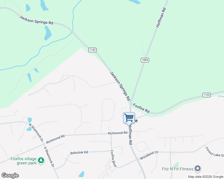 map of restaurants, bars, coffee shops, grocery stores, and more near in Foxfire