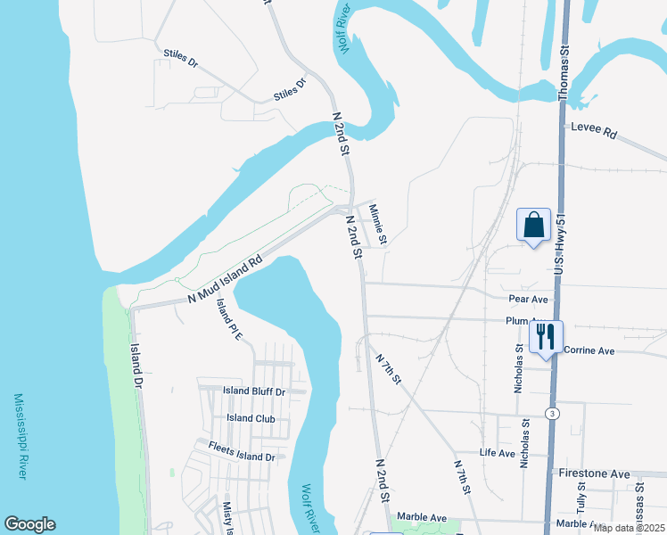 map of restaurants, bars, coffee shops, grocery stores, and more near 1505 North 2nd Street in Memphis