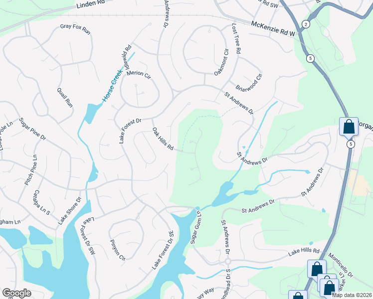 map of restaurants, bars, coffee shops, grocery stores, and more near 105 Oak Hills Road in Pinehurst