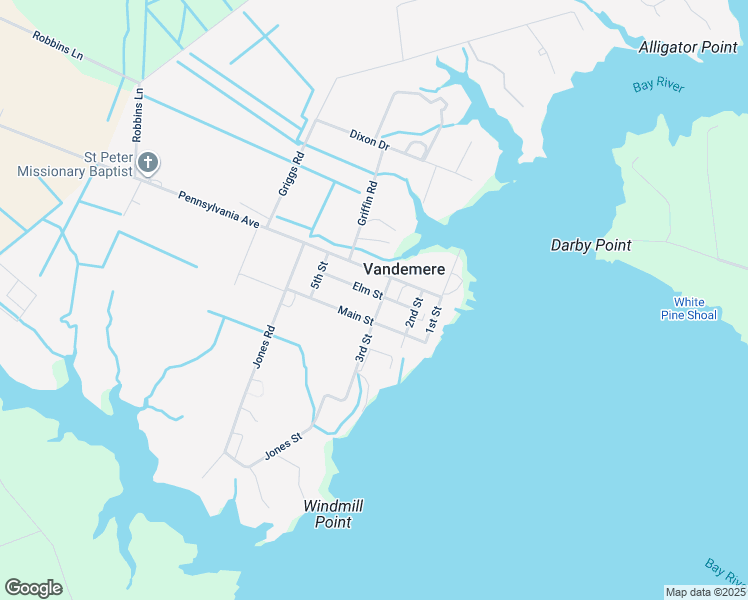 map of restaurants, bars, coffee shops, grocery stores, and more near 144 Elm Street in Vandemere
