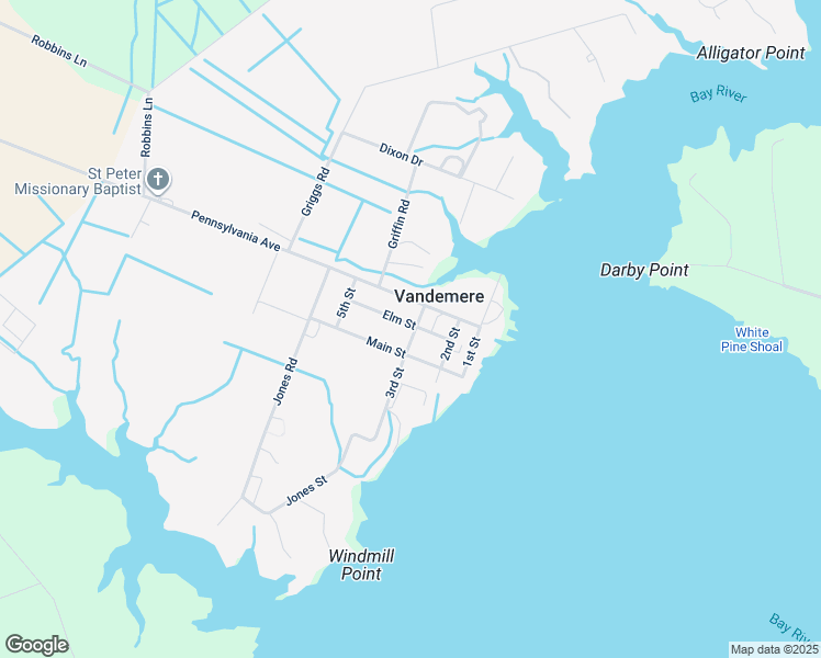 map of restaurants, bars, coffee shops, grocery stores, and more near 144 Elm Street in Vandemere