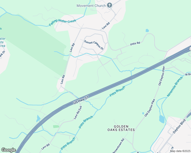 map of restaurants, bars, coffee shops, grocery stores, and more near 443 Canyon Springs Drive in Falling Water