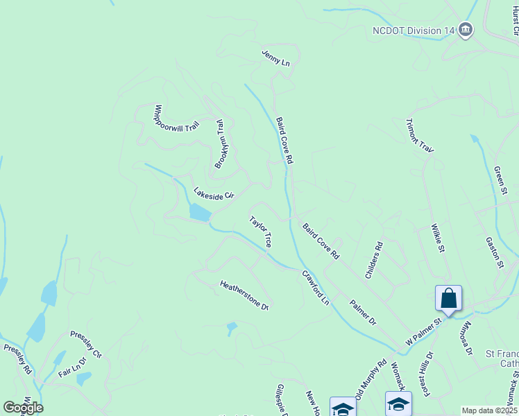 map of restaurants, bars, coffee shops, grocery stores, and more near 241 Taylor Trce in Franklin