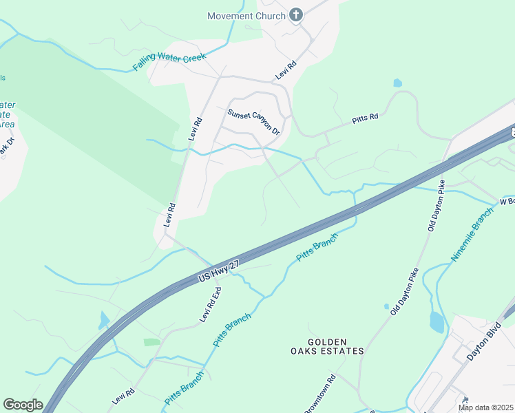 map of restaurants, bars, coffee shops, grocery stores, and more near 443 Canyon Springs Drive in Falling Water