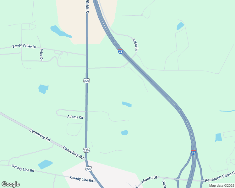 map of restaurants, bars, coffee shops, grocery stores, and more near 1175 Sable Lane in Candor