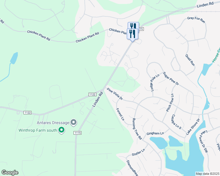map of restaurants, bars, coffee shops, grocery stores, and more near 15 Pine Vista Drive in Pinehurst