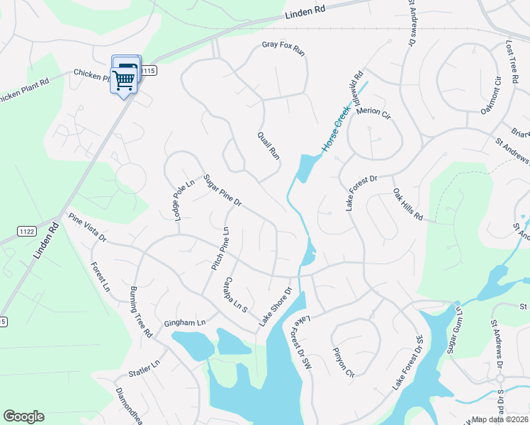 map of restaurants, bars, coffee shops, grocery stores, and more near 5 Dove Run in Pinehurst
