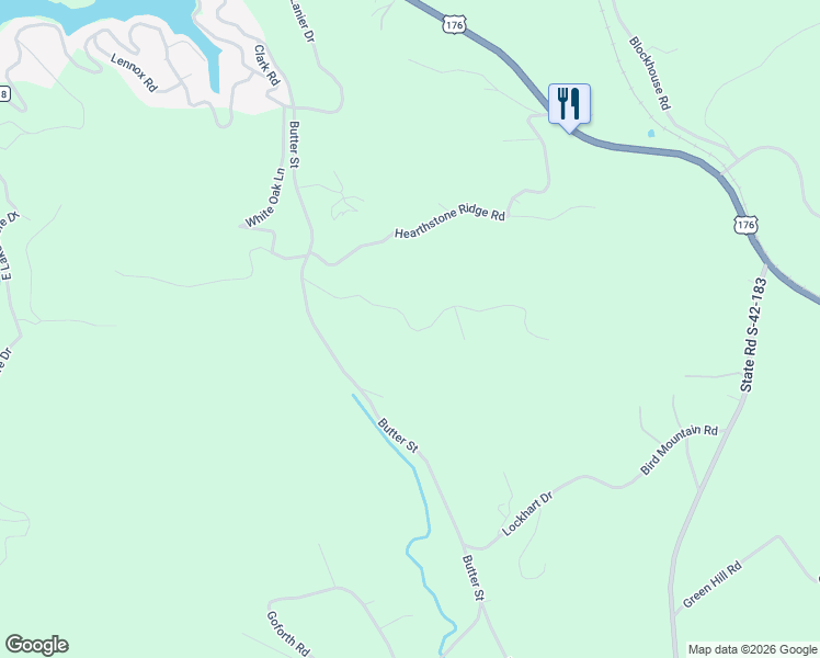 map of restaurants, bars, coffee shops, grocery stores, and more near 200 Bird Mountain Ridge Road in Landrum