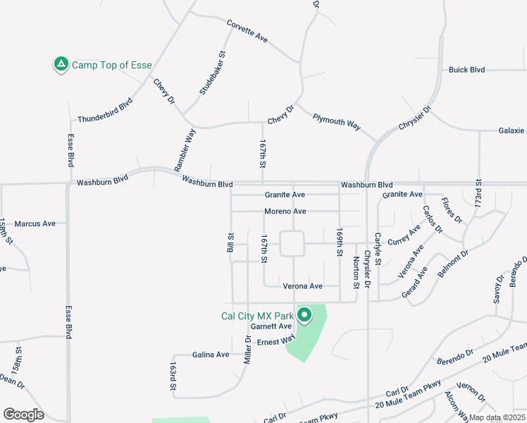 map of restaurants, bars, coffee shops, grocery stores, and more near 167th Street in California City