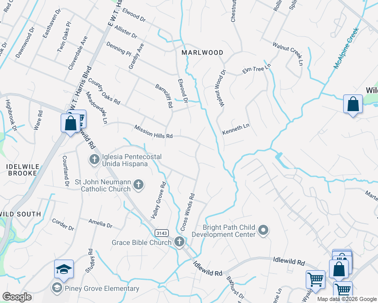 map of restaurants, bars, coffee shops, grocery stores, and more near in Charlotte