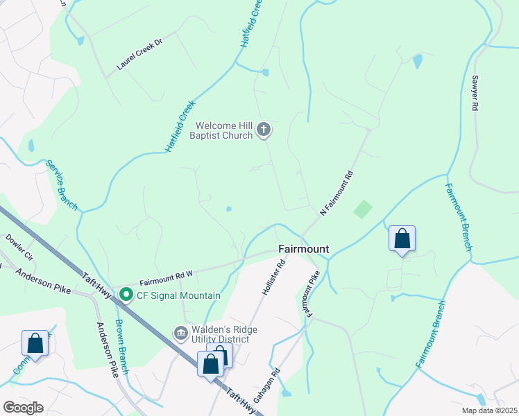 map of restaurants, bars, coffee shops, grocery stores, and more near 4210 Academy Place in Signal Mountain