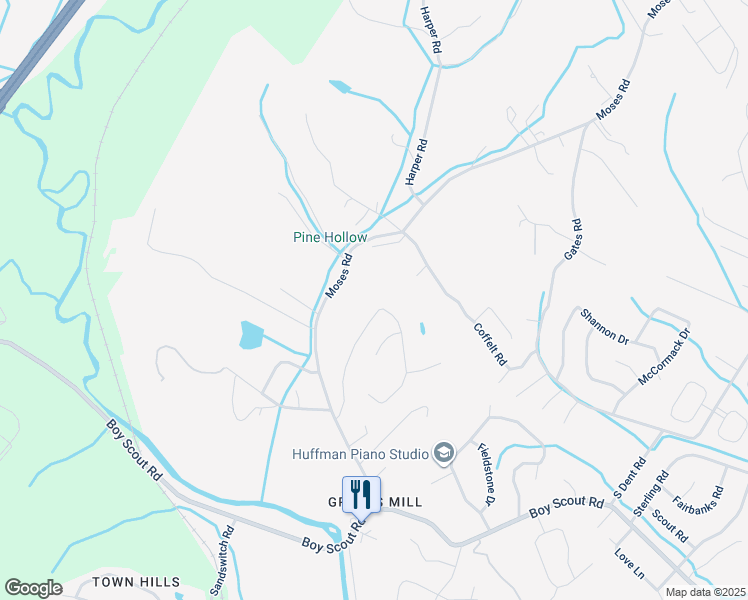 map of restaurants, bars, coffee shops, grocery stores, and more near 7145 Cane Hollow Road in Middle Valley