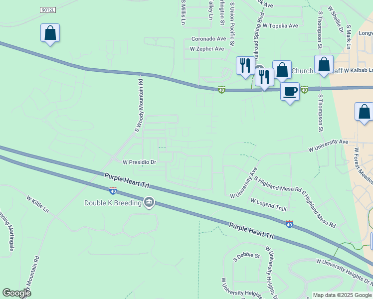 map of restaurants, bars, coffee shops, grocery stores, and more near 2400 West Pollo Circle in Flagstaff