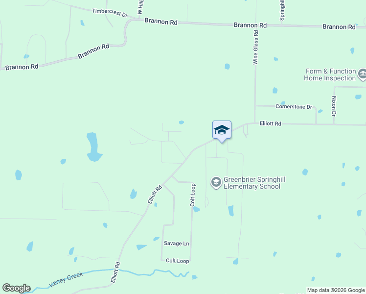 map of restaurants, bars, coffee shops, grocery stores, and more near 102 Elliott Road in Greenbrier