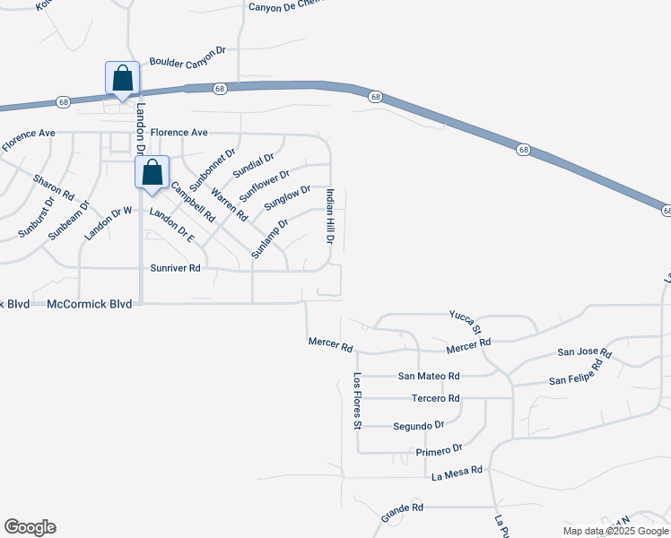 map of restaurants, bars, coffee shops, grocery stores, and more near 3553 Indian Hill Drive in Bullhead City