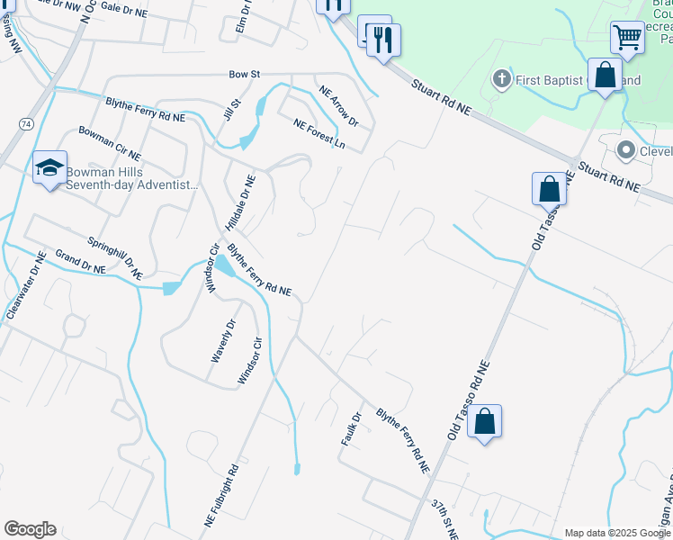 map of restaurants, bars, coffee shops, grocery stores, and more near 3722 Stephens Road Northeast in Cleveland
