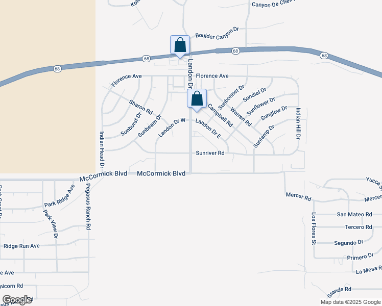 map of restaurants, bars, coffee shops, grocery stores, and more near 3415 Sunriver Road in Bullhead City
