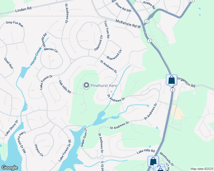 map of restaurants, bars, coffee shops, grocery stores, and more near 535 Saint Andrews Drive in Pinehurst