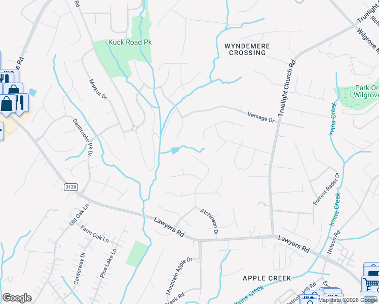 map of restaurants, bars, coffee shops, grocery stores, and more near 7538 Lawyers Station Drive in Mint Hill