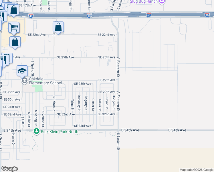 map of restaurants, bars, coffee shops, grocery stores, and more near 4808 Southeast 28th Avenue in Amarillo