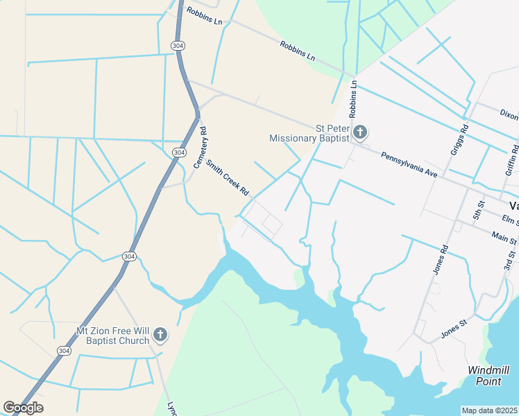 map of restaurants, bars, coffee shops, grocery stores, and more near 242 Smith Creek Road in Vandemere