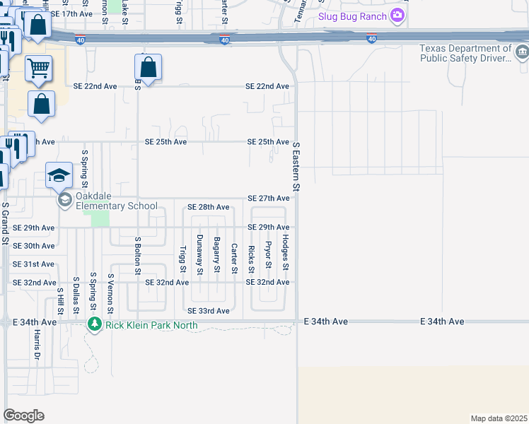 map of restaurants, bars, coffee shops, grocery stores, and more near 4806 Southeast 28th Avenue in Amarillo