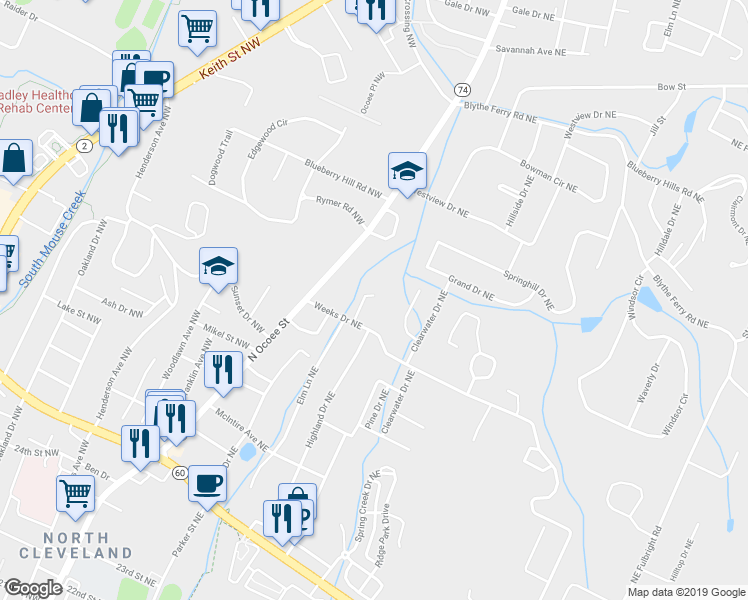 map of restaurants, bars, coffee shops, grocery stores, and more near 3302 Weeks Circle in Cleveland