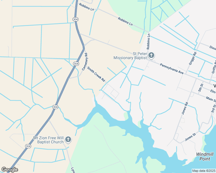 map of restaurants, bars, coffee shops, grocery stores, and more near 246 Smith Creek Road in Vandemere