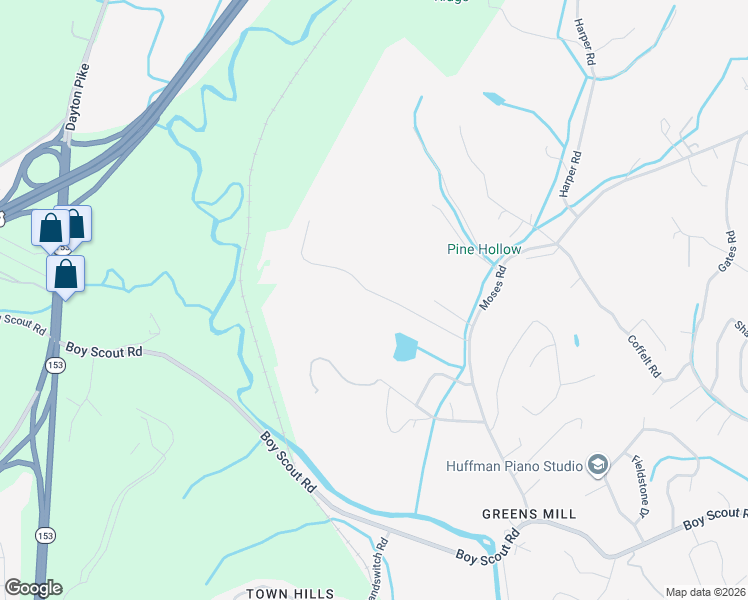 map of restaurants, bars, coffee shops, grocery stores, and more near 1032 Hill Crest Road in Middle Valley