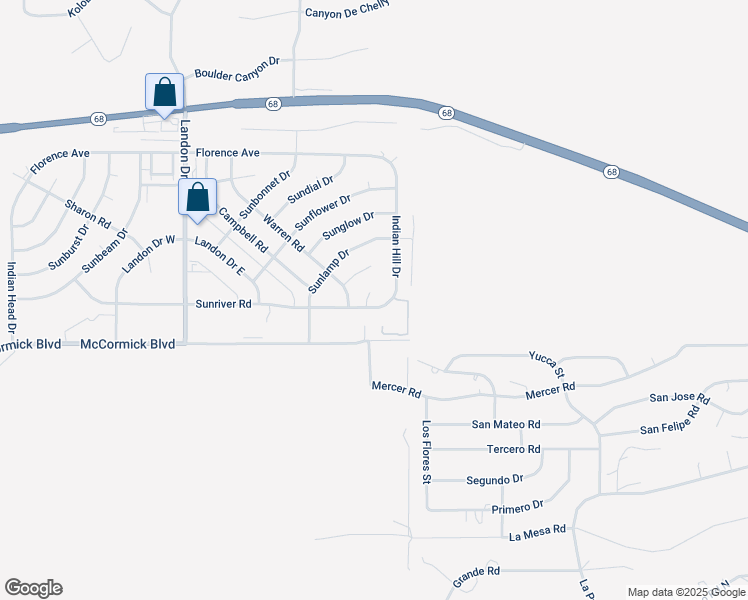 map of restaurants, bars, coffee shops, grocery stores, and more near 3543 Sunriver Court in Bullhead City