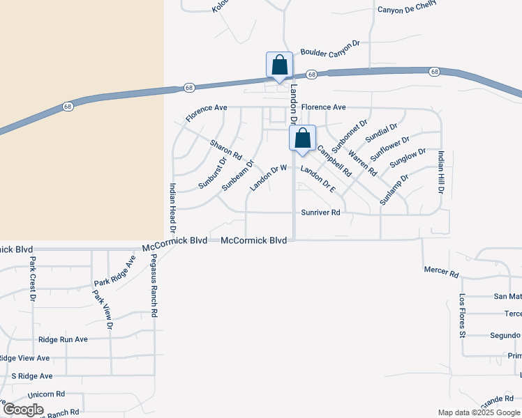 map of restaurants, bars, coffee shops, grocery stores, and more near 5 Sunriver Road in Bullhead City