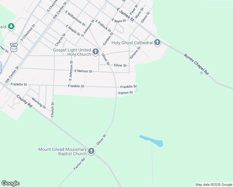 map of restaurants, bars, coffee shops, grocery stores, and more near 900 Oliver Street in Mount Olive