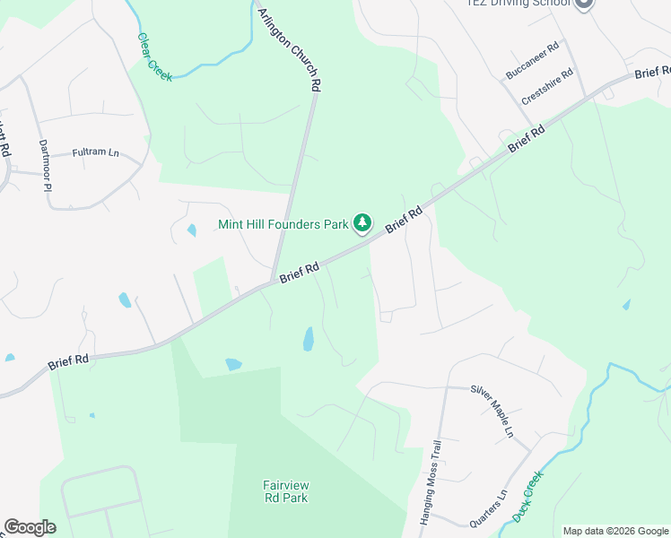 map of restaurants, bars, coffee shops, grocery stores, and more near 9552 Brief Road in Charlotte