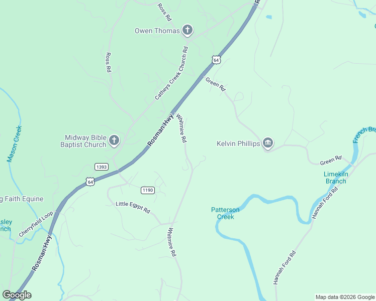 map of restaurants, bars, coffee shops, grocery stores, and more near 190 Whitmire Road in Brevard