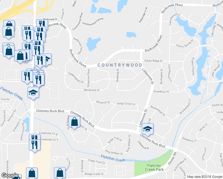 map of restaurants, bars, coffee shops, grocery stores, and more near 2155 Webbing Drive in Memphis