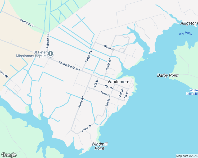 map of restaurants, bars, coffee shops, grocery stores, and more near 1114 Pennsylvania Avenue in Vandemere