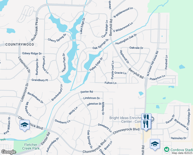 map of restaurants, bars, coffee shops, grocery stores, and more near 2174 Rocky Stream Drive in Memphis