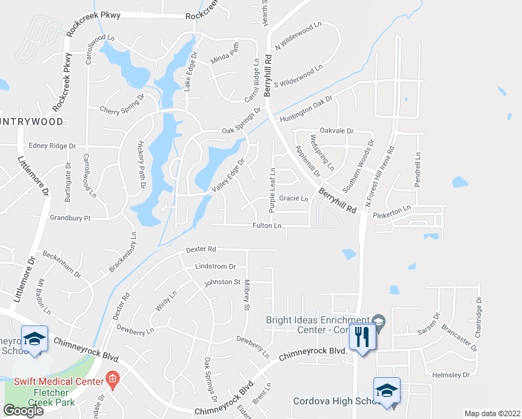 map of restaurants, bars, coffee shops, grocery stores, and more near 2166 Stone Stream Dr in Cordova