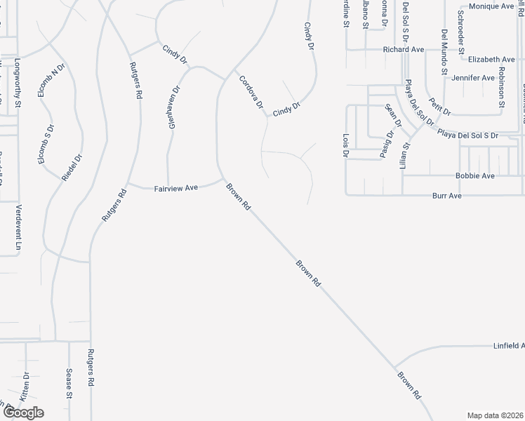 map of restaurants, bars, coffee shops, grocery stores, and more near Brown Road in California City
