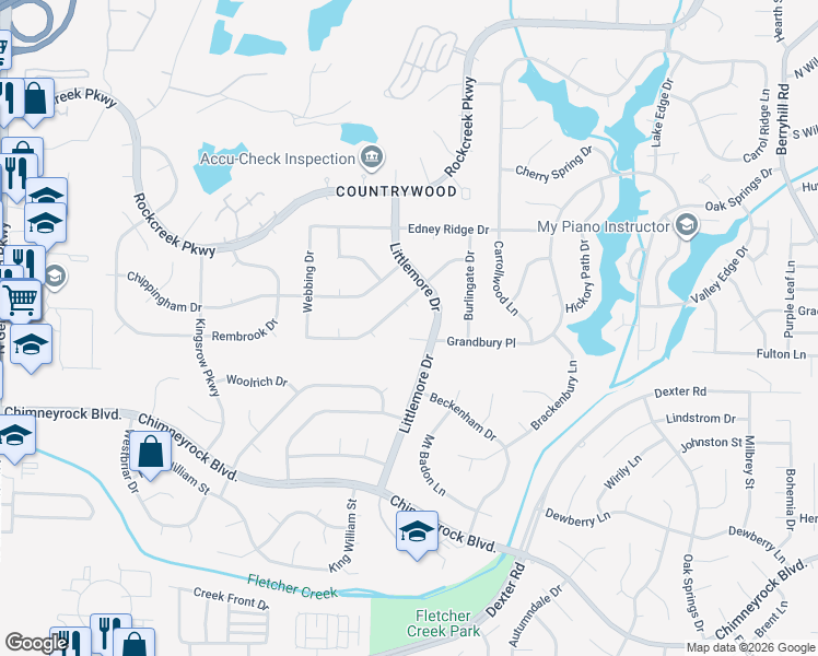 map of restaurants, bars, coffee shops, grocery stores, and more near 8591 Grandbury Place in Memphis