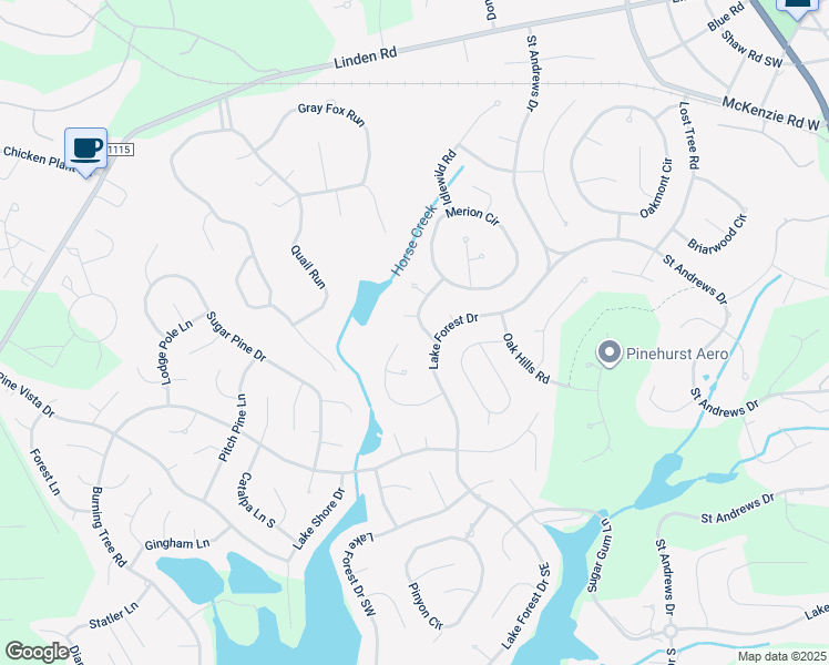 map of restaurants, bars, coffee shops, grocery stores, and more near 9 Apawamis Road in Pinehurst