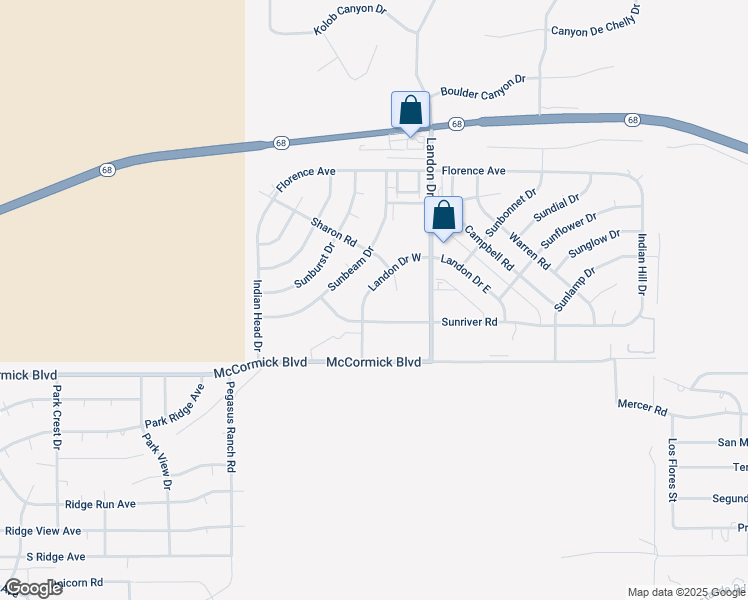 map of restaurants, bars, coffee shops, grocery stores, and more near 5 Sunriver Road in Bullhead City