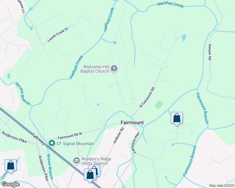 map of restaurants, bars, coffee shops, grocery stores, and more near 4210 Academy Place in Signal Mountain
